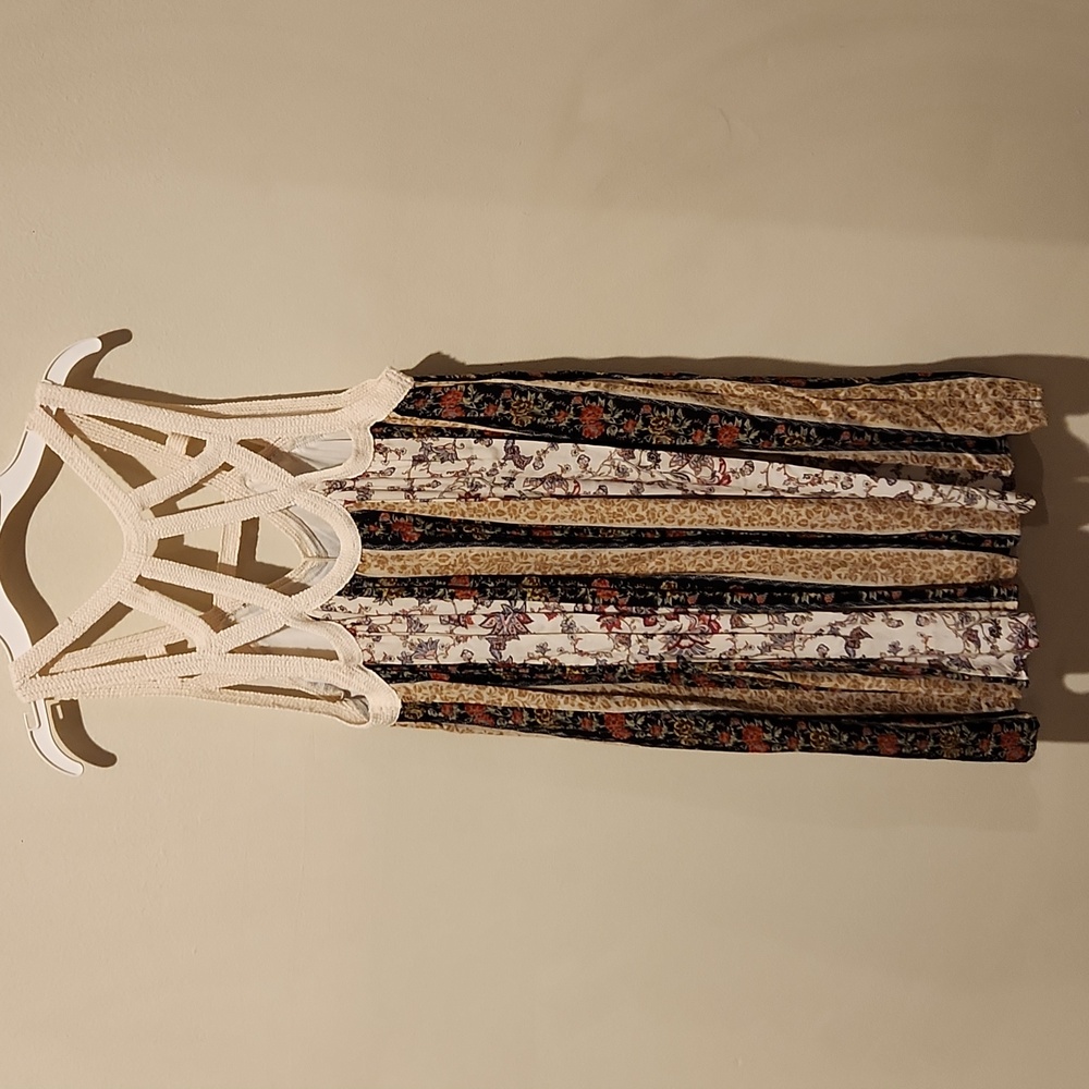 ❤️ NWT! ENTRO CROCHET STRAP BOHO MINI DRESS, MEDIUM - Picture 7 of 7